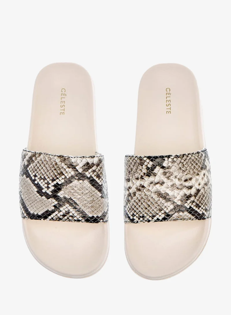 Celeste Womens Animal Print Slip-On Sandals