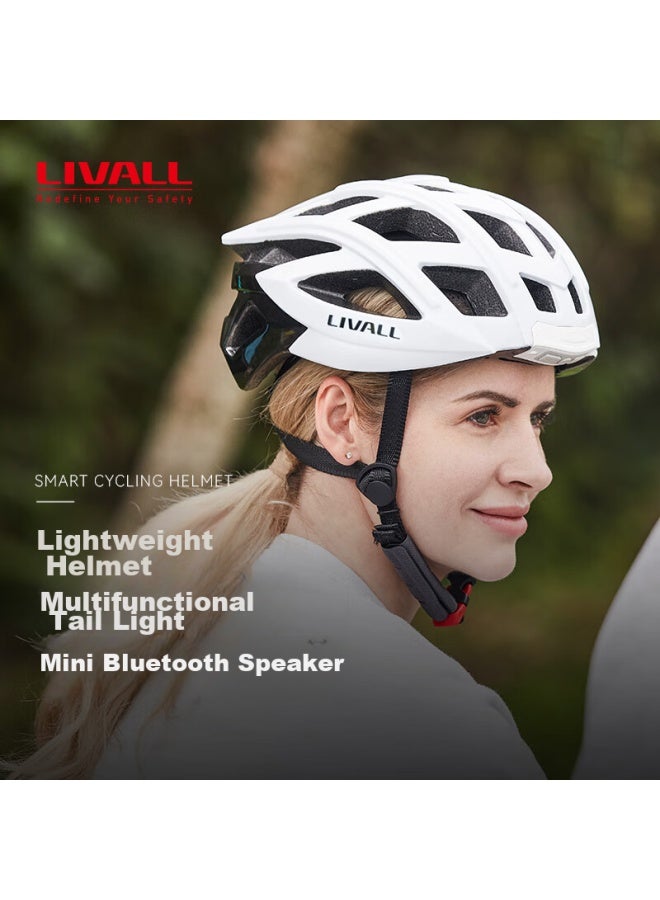 Livall Smart Cycling Helmet, Bicycle Mountain Road Bike Helmet With Bluetooth Voice Control, For Adult Men And Women, Bh60, White - Image 1