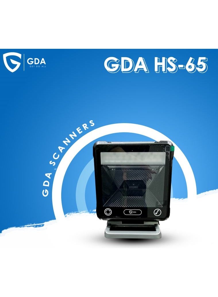 جى دى اى  ماسح باركود مكتبي GDA HS65، USB، يدعم مسح رموز 1D و 2D - Image 1