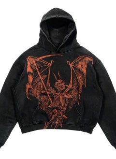 New Hiphop Green Zip Hoodie Men Urban Harajuku Anime Print Long Sleeve 12 Black Washed Old Hoodie