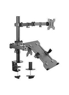 erorex Fully Adjustable Single Computer Monitor And Laptop Desk Mount Combo Black Stand with Grommet Option 