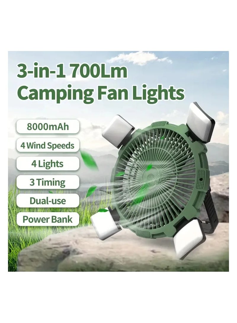 عام مروحة كهربائية، مروحة صغيرة صامتة قابلة لإعادة الشحن للطلاب في السكن الجامعي، ضروريات التخييم الخارجية الخاصة، مروحة مكتب صغيرة محمولة بخطاف - Image 3