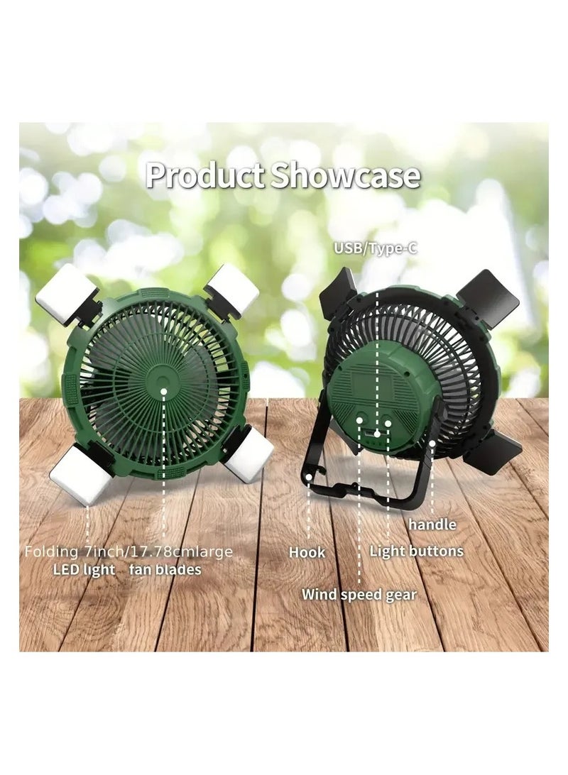 عام مروحة كهربائية، مروحة صغيرة صامتة قابلة لإعادة الشحن للطلاب في السكن الجامعي، ضروريات التخييم الخارجية الخاصة، مروحة مكتب صغيرة محمولة بخطاف - Image 2