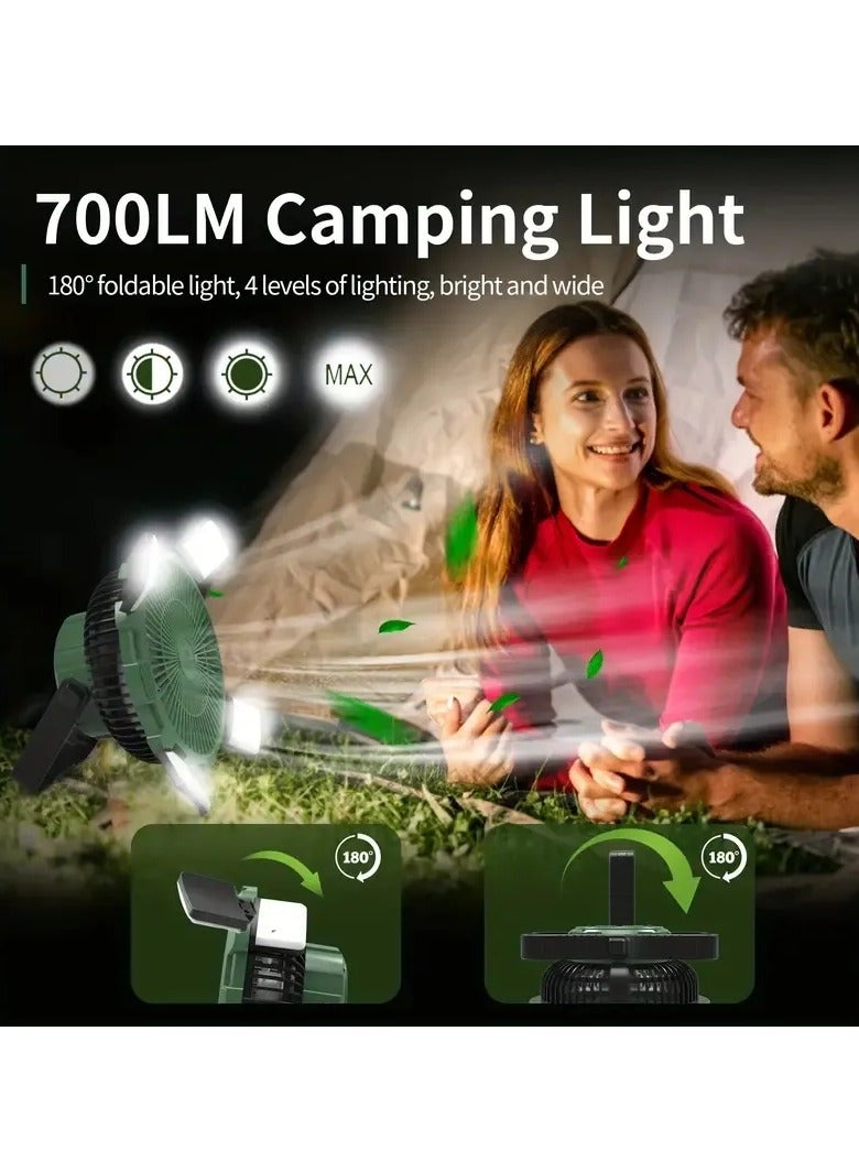 عام مروحة كهربائية، مروحة صغيرة صامتة قابلة لإعادة الشحن للطلاب في السكن الجامعي، ضروريات التخييم الخارجية الخاصة، مروحة مكتب صغيرة محمولة بخطاف - Image 5