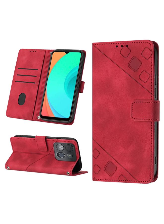 Zaboon Case For Infinix Smart 7 X6515 Skin-feel Embossed Leather Phone Case - Image 1