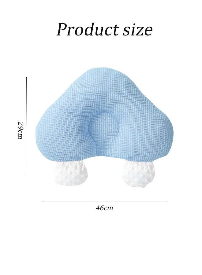 Vinnatsu Double-Sided Baby Head Shaping Pillow Baby Soothing Sleeping Cushion Toddler Baby Pillow Babies and Toddler Bedding Neck Support Baby Memory Foam Pillow Easy to Clean (Blue) - Image 2