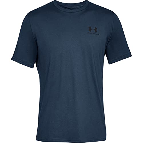 Under Armour Men's Sportstyle Left Chest Short-Sleeve T-Shirt , Academy Blue (408)/Black , Large Tall - Image 4