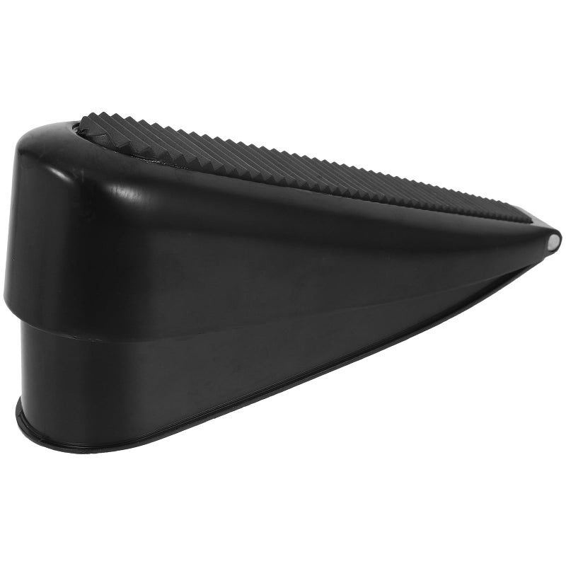 Heavy Duty Adjustable Rubber Door Stopper Wedge With Spring For Home And Office Floor Protection Black - Image 2