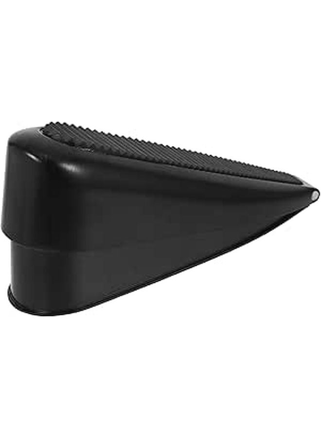 Heavy Duty Adjustable Rubber Door Stopper Wedge With Spring For Home And Office Floor Protection Black - Image 1