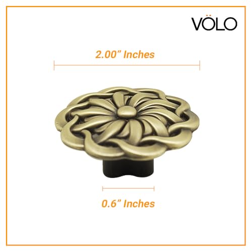 VOLO Antique Brass Cabinet Knob & Drawer Pull Handle (Knob_S-170_Antique) 10_Pcs - Image 2