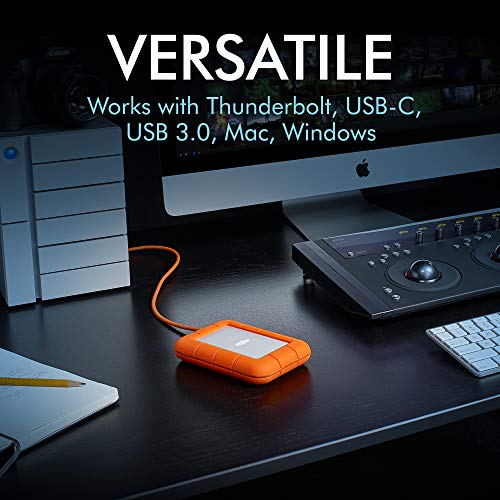 LaCie Rugged Thunderbolt USB-C 4TB External Hard Drive Portable HDD – USB 3.0 compatible, Drop Shock Dust Water Resistant, Mac and PC Computer Desktop Workstation Laptop, 1 Mo Adobe CC (STFS4000800) - Image 4