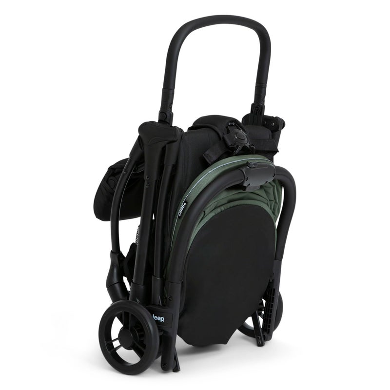 Delta CHILDREN Jeep Altitude Compact Travel Stroller by Delta Children Greenguard Gold, Easy One Hand Fold, Lightweight, Extendable Canopy with Peek-a-Boo Window, Reclining Seat, 4 Wheel Suspension, Olive Green - Image 4