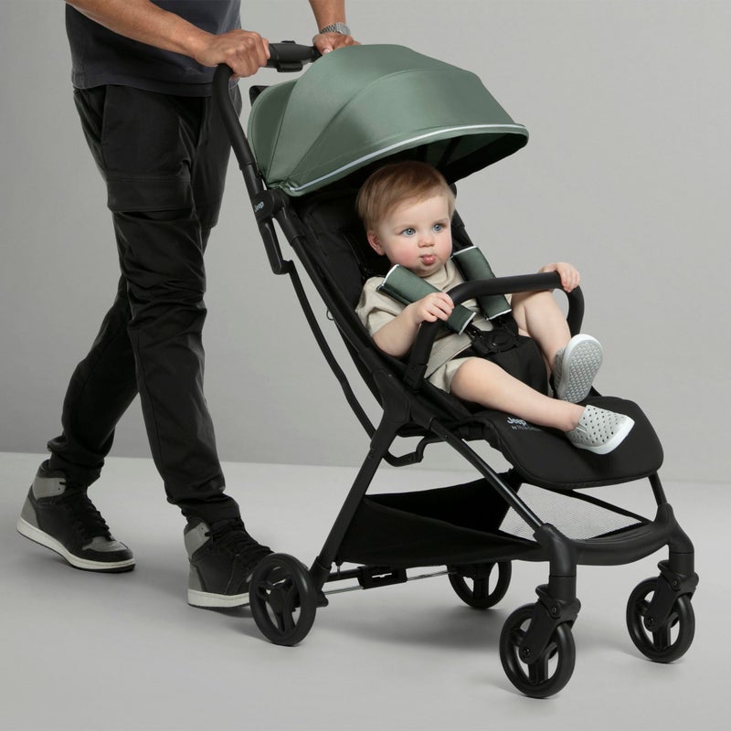 Delta CHILDREN Jeep Altitude Compact Travel Stroller by Delta Children Greenguard Gold, Easy One Hand Fold, Lightweight, Extendable Canopy with Peek-a-Boo Window, Reclining Seat, 4 Wheel Suspension, Olive Green - Image 2