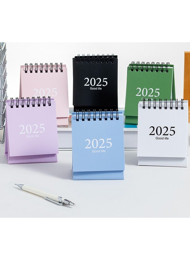 GMORO - Mini Desktop Calendar, 2024-2025 - Juli 2024 to Dec 2025 Small Desktop Calendar Standing Flip Calendars Thick Paper Twin-Wire Binding with Stickers for Home Office School - Image 1