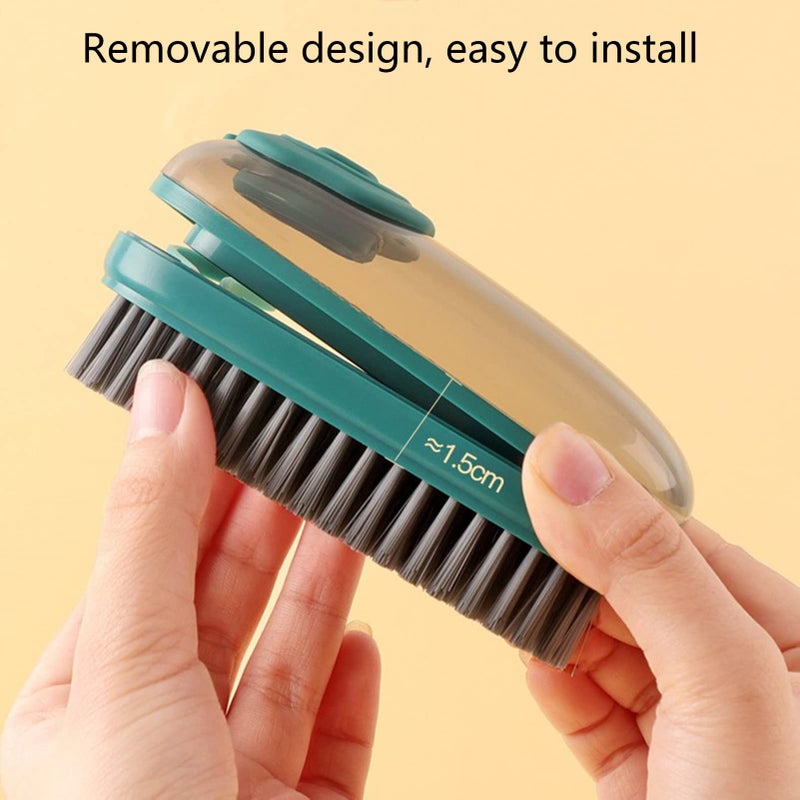 Leeonz Soap Dispenser Cleaning Brush Clothing Stain Brush Soft Bristles Removes Stains on All Fabrics Easy to Hold Scrub Brush, Suitable for Shoe Brush, Laundry Brush, Bathtubs (Green) - Image 4