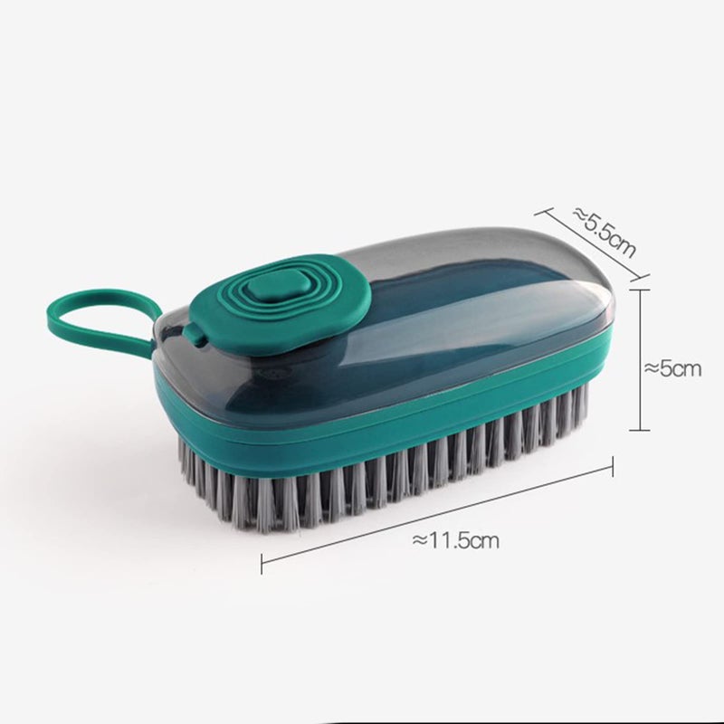 Leeonz Soap Dispenser Cleaning Brush Clothing Stain Brush Soft Bristles Removes Stains on All Fabrics Easy to Hold Scrub Brush, Suitable for Shoe Brush, Laundry Brush, Bathtubs (Green) - Image 5