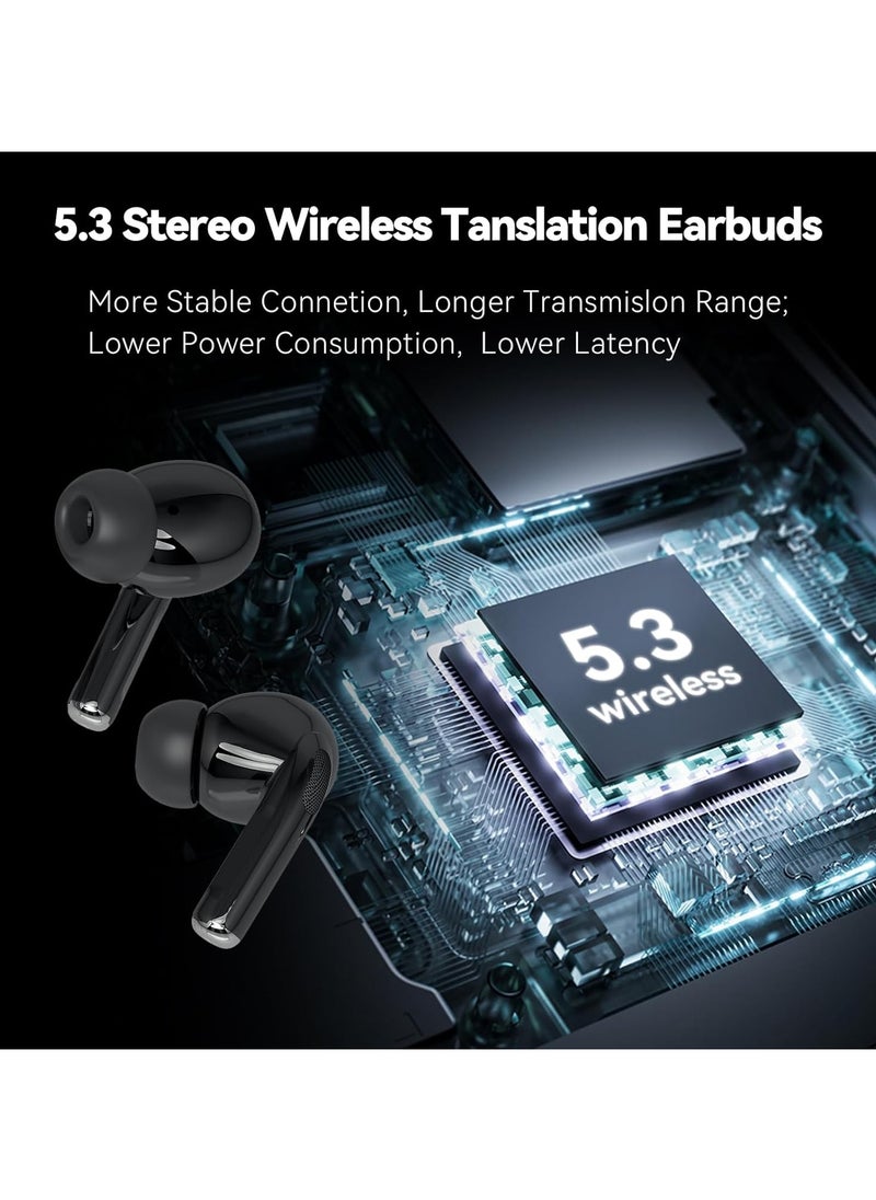 lekikpo Language Translator Earbuds, Real Time Online Translation Supports 137 Languages Two-Way Voice Language Translator with Bluetooth and APP Fit for iOS & Android(Dark Black)  - Image 5