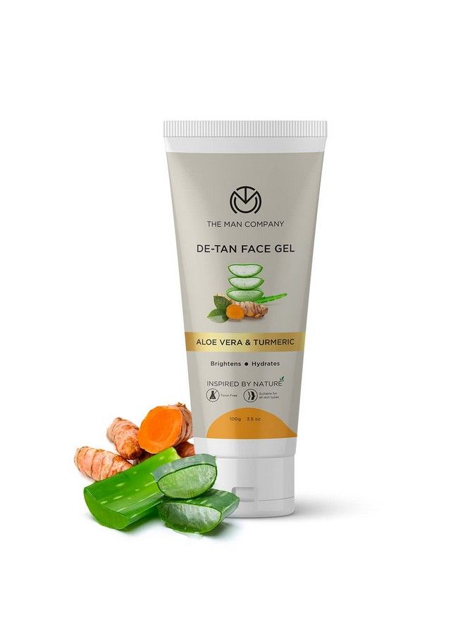 De Tan Face Gel For Men With Aloe Vera 100 Ml; Tan Removal Oil Control & Glowing Skin