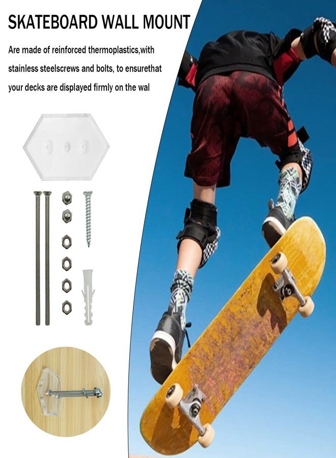 GRSECPO Floating Skateboard Wall Mount Display Your Deck Like It's Floating Space Saving Hanger - Image 5