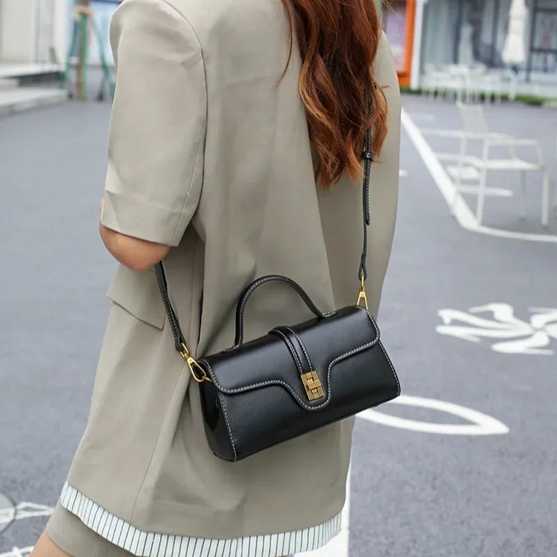 Genuine Leather Bag for Women 2026 New Model Niche Original High-End Women''s Bag Light Luxury Retro Cambridge Handbag Crossbody Small Bag - Image 3
