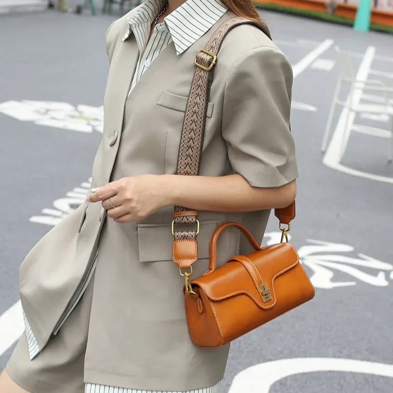 Genuine Leather Bag for Women 2026 New Model Niche Original High-End Women''s Bag Light Luxury Retro Cambridge Handbag Crossbody Small Bag - Image 5