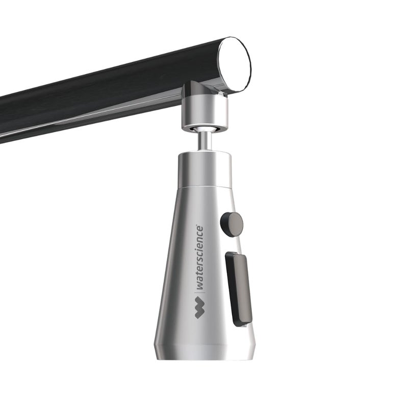 WaterScience ملحق صنبور للمغسلة | 4 أوضاع تدفق | موسع صنبور مرن للصنابير | هوائيات لصنبور الماء | توفير يصل إلى 55% من الماء - الأفضل - Image 1