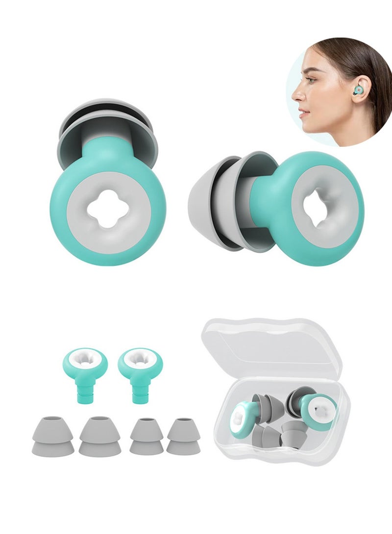 PCOMORE Sleep Deeply Noise Cancelling Earplugs (-33dB) | Reusable, Hypoallergenic Silicone | Gift Set w/Travel Case (L/S Caps) - Image 1