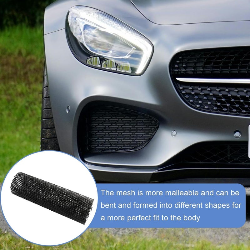 Ragyzity Car Grille 40x13inch Car Grill Mesh Sheet Aluminum Black Bumper Accessories Exterior Parts, Grid Body Bumper Rhombic Grill Car Grill Mesh for Bumper, Body Kit, Hood Vent, Vehicle Opening All condition resistant crafted quality - Image 5
