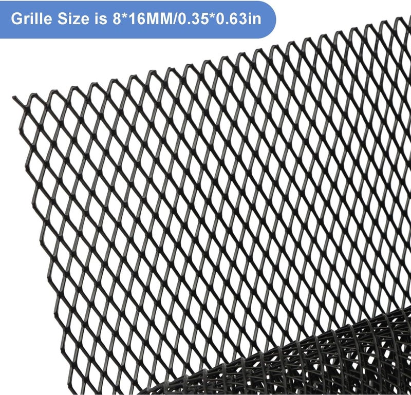 Ragyzity Car Grille 40x13inch Car Grill Mesh Sheet Aluminum Black Bumper Accessories Exterior Parts, Grid Body Bumper Rhombic Grill Car Grill Mesh for Bumper, Body Kit, Hood Vent, Vehicle Opening All condition resistant crafted quality - Image 3