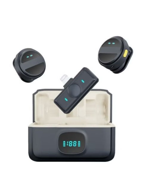 SX21 Type-C and Iphone 2.4G Wireless Clip-On Microphone with ENC Noise Reduction, 360° Omnidirectional Condenser, Magnetic Clip, Plug & Play, 9-Hour Battery, for Vlog, Interviews, Live Streaming
