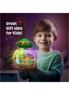 GGEROU Dinosaur Terrarium Gifts for Kids Girls, Dino Light Up Terrarium Unicorns Toys, DIY Moon Lamp Arts and Crafts Birthday Gift for Children Age 4-12 (Dinosaur)  - Image 5