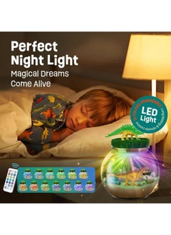 GGEROU Dinosaur Terrarium Gifts for Kids Girls, Dino Light Up Terrarium Unicorns Toys, DIY Moon Lamp Arts and Crafts Birthday Gift for Children Age 4-12 (Dinosaur)  - Image 2