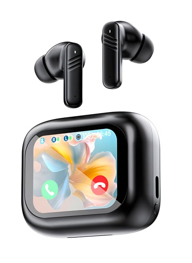 Sthxyfaith - ANC Noise Cancelling Wireless Earbuds, TWS in-Ear Bluetooth Headphones with Smart Touch Screen, Pure Bass Sound, Dual Mics for Perfect Calls, 40Hrs Long Playtime for iOS/Android（Black） - Image 1