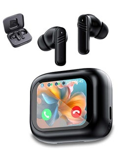 ANC Noise Cancelling Wireless Earbuds, TWS in-Ear Bluetooth Headphones with Smart Touch Screen, Pure Bass Sound, Dual Mics for Perfect Calls, 40Hrs Long Playtime for iOS/Android（Black）
