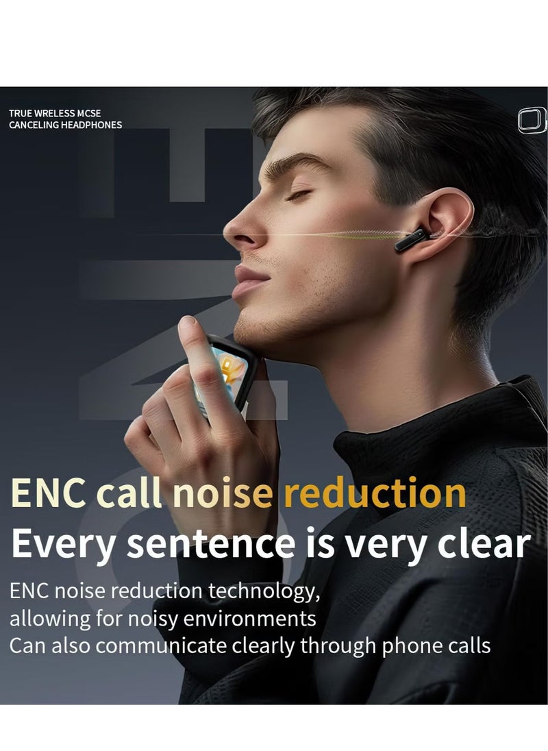 Sthxyfaith - ANC Noise Cancelling Wireless Earbuds, TWS in-Ear Bluetooth Headphones with Smart Touch Screen, Pure Bass Sound, Dual Mics for Perfect Calls, 40Hrs Long Playtime for iOS/Android（Black） - Image 1