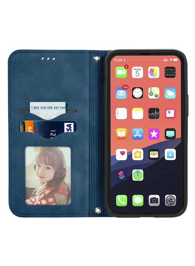 اس-توب جراب هاتف iPhone 14 Plus مصنوع من الجلد بتصميم كلاسيكي مع غطاء مغناطيسي قابل للطي - Image 3