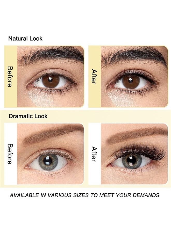 QUEWEL - Individual Eyelash Extension 0.03 C Curl 9mm Classic Volume Lash Extensions Supplies C/D Curl Mixed Eyelash Extensions 9-16/15-20/20-25 Single Eyelashes 9-25 Silk Individual Lashes (0.03 C 9mm) - Image 1