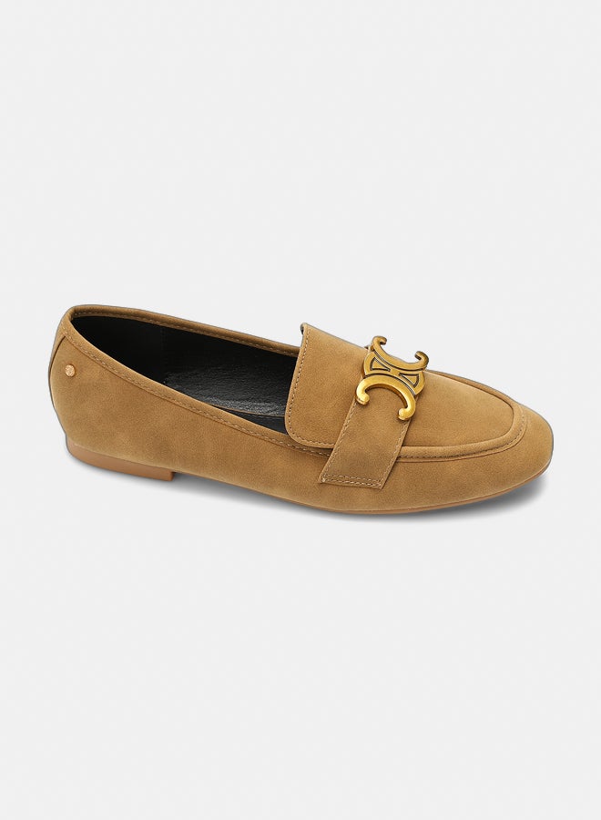 Dejavu Shoes HOT-DVTX-004 Leather With A Middle Buckle Plain Loafer For Women - Image 2