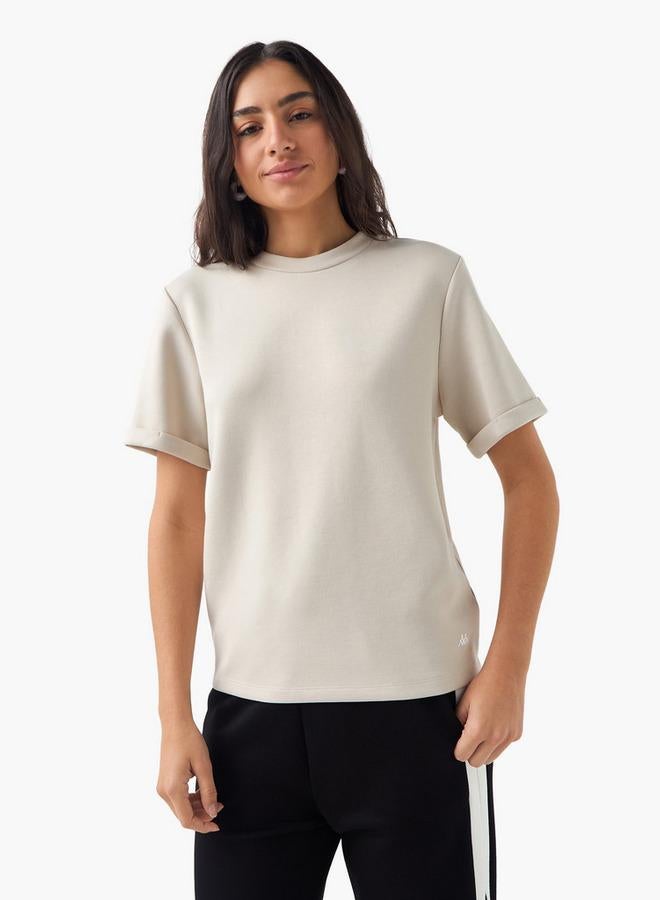 Kappa Logo Print Crew Neck T-shirt with Short Sleeves - Image 3