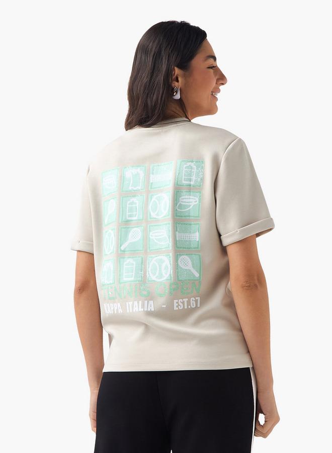 Kappa Logo Print Crew Neck T-shirt with Short Sleeves - Image 1