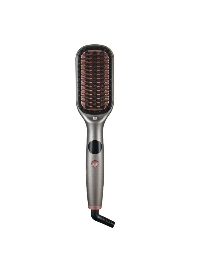 HUMJO Heated Hair Straightening Brush Naturally Straight Hair in 5 Minutes Tourmaline Infused Ceramic Coating Straightening Brush with 5 Temp Settings, LED Display, 20s Fast Heating,Triple Bristle Detangles & Protect the Scalp - Image 1
