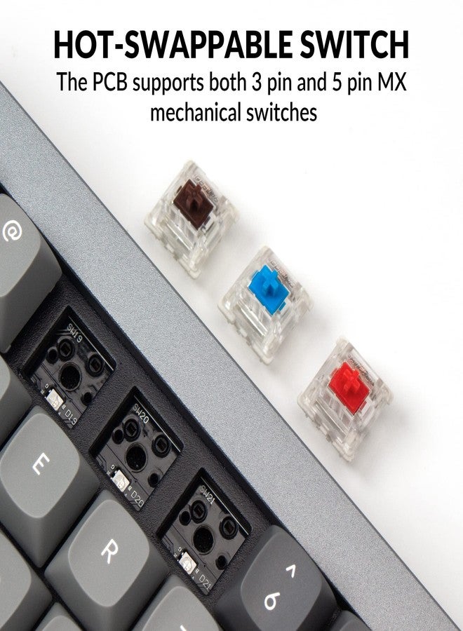 Keychron Q7 Wired Custom Mechanical Keyboard, 70% Layout QMK/VIA Programmable Macro with Hot-swappable Gateron G Pro Brown Switch Double Gasket Compatible with Mac Windows Linux (Gray - New) - Image 2