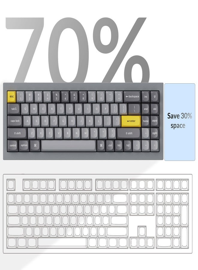Keychron Q7 Wired Custom Mechanical Keyboard, 70% Layout QMK/VIA Programmable Macro with Hot-swappable Gateron G Pro Brown Switch Double Gasket Compatible with Mac Windows Linux (Gray - New) - Image 4