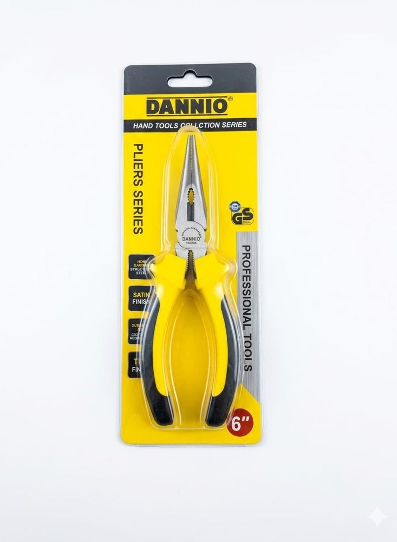 Dannio Professional Needle Nose Pliers 6, 8-inch Industrial Cr-V Long Nose Pliers with Twice Air-hardening - Image 3