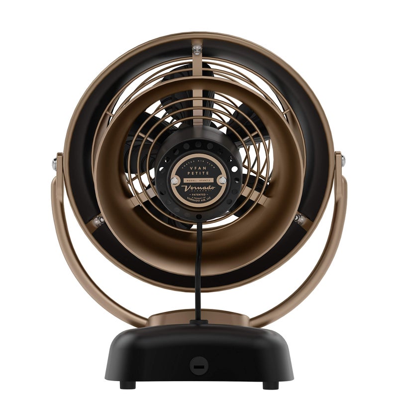 Vornado VFANâ„¢ Petite Alchemy Vintage Fan Small Retro Air Circulator for Cooling & Decor 3 Speeds, Adjustable Tilt Gunmetal - Image 4