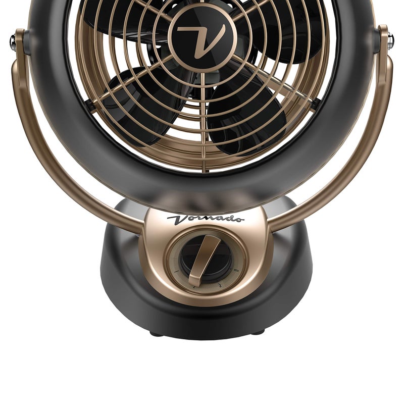 Vornado VFANâ„¢ Petite Alchemy Vintage Fan Small Retro Air Circulator for Cooling & Decor 3 Speeds, Adjustable Tilt Gunmetal - Image 3