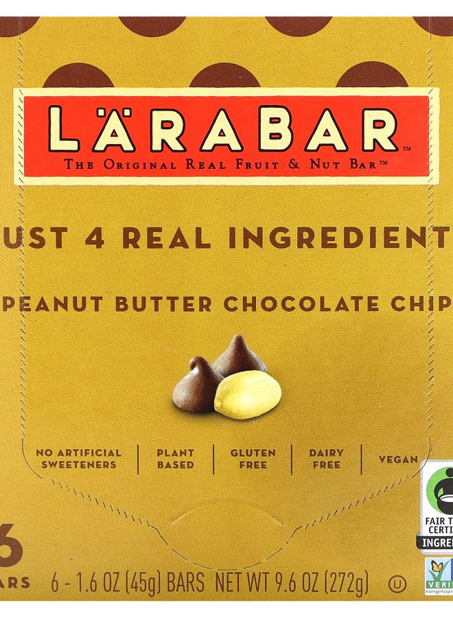 LARABAR The Original Real Fruit & Nut Bar Peanut Butter Chocolate Chip 6 Bars 1.6 oz (45 g) Each