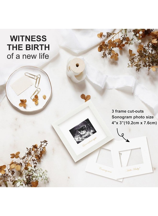 KINLINK Baby Sonogram Picture Frame, Love at First Sight Ultrasound Picture Frame, Pregnancy Gifts for Expecting Mom&Dad, Gender Reveal Party, Baby Keepsake Announcement （White） - Image 2