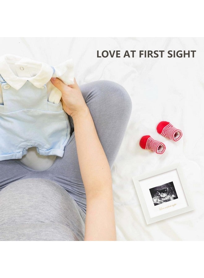 KINLINK Baby Sonogram Picture Frame, Love at First Sight Ultrasound Picture Frame, Pregnancy Gifts for Expecting Mom&Dad, Gender Reveal Party, Baby Keepsake Announcement （White） - Image 4