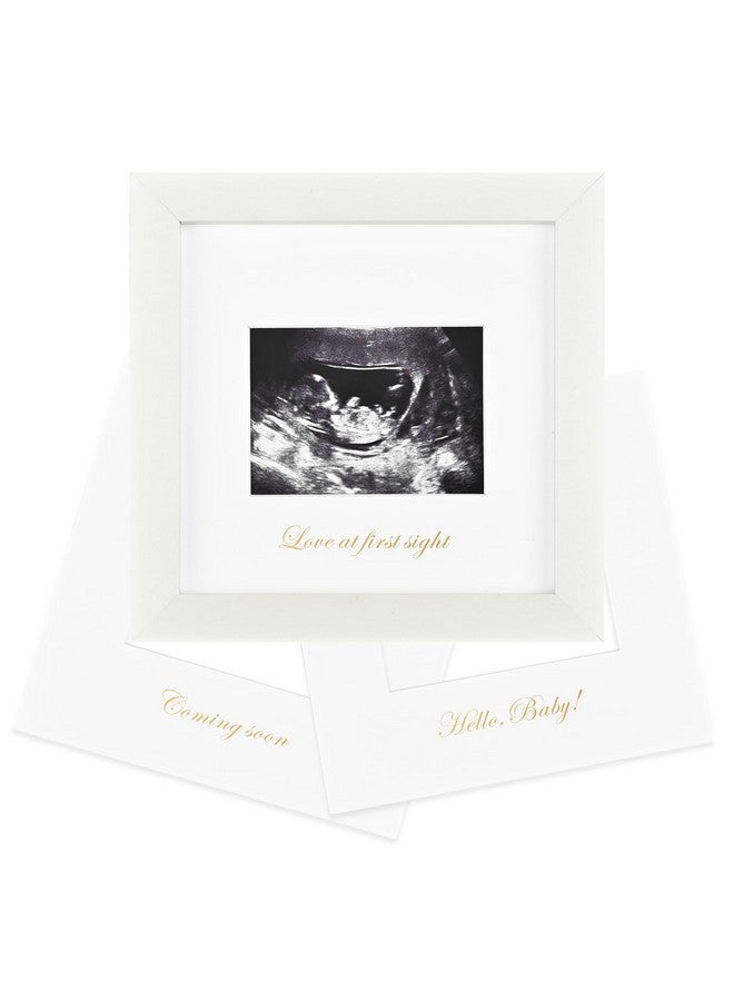 KINLINK Baby Sonogram Picture Frame, Love at First Sight Ultrasound Picture Frame, Pregnancy Gifts for Expecting Mom&Dad, Gender Reveal Party, Baby Keepsake Announcement （White） - Image 1